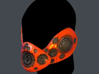 Gas mask helmet scifi Low-poly character art game space Low-poly 3D model