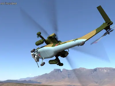  Combat Helicopter Mi-28 Rigged for Maya 