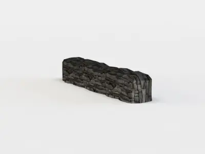 Stone wall Low-poly 3D model