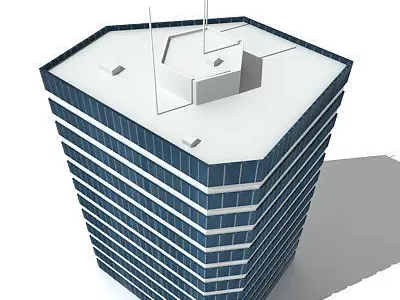 Tall Glass Building 118 Low-poly 3D model