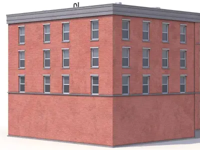 Apartment Building 8 PBR Low-poly 3D model