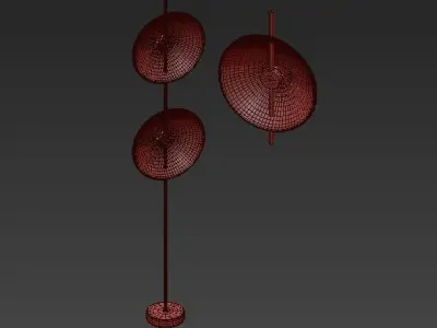 DELANANO floor lamp with two discs 3D model