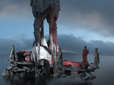 Alien Towers Dimensions Kit bash 5 3D model
