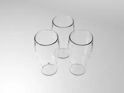 Beer pint glass  Low-poly 3D model