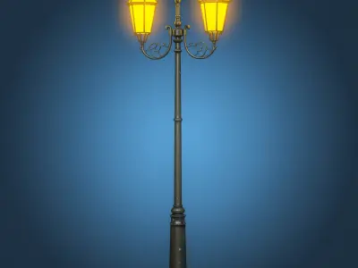 Street lamp Free low-poly 3D model 7