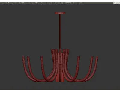 KUTAER modern chandelier in brass Low-poly 3D model