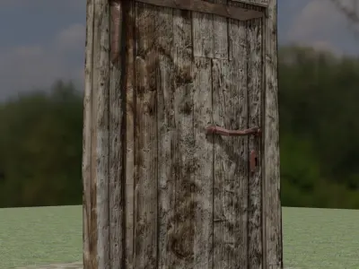  Simple Old Wooden planks Door -Low Poly  Low-poly 3D model