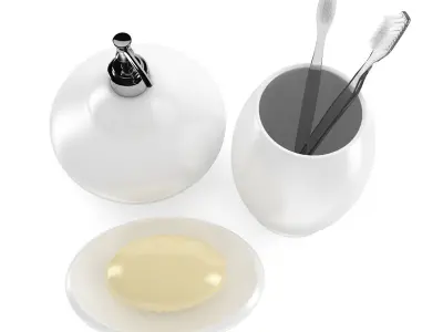 White Bathroom Fixtures 3D model