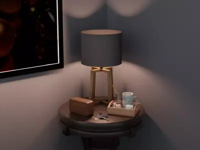 EVE side table Lamp Low-poly 3D model