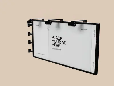 7 different Advertising Billboards 3D Model Pack