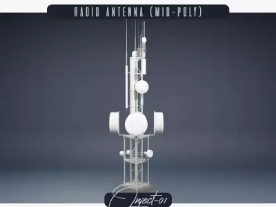 3D Radio Antenna 01 Free 3D model