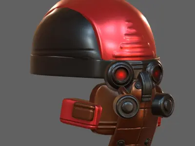 Gas mask helmet 3d model scifi Low-poly PBR Low-poly 3D model