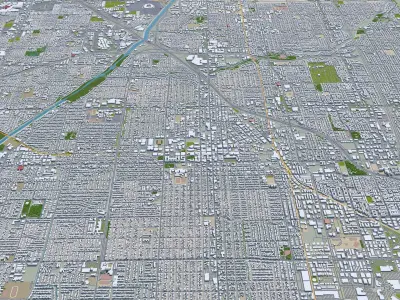 Santa Ana California USA 20km Low-poly 3D model