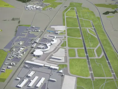 Lyon - Saint Exupery Airport - LYS Low-poly 3D model