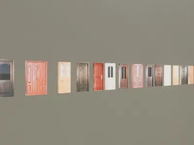 Wooden Interior Doors 3D Model Virtual Environments 3D model