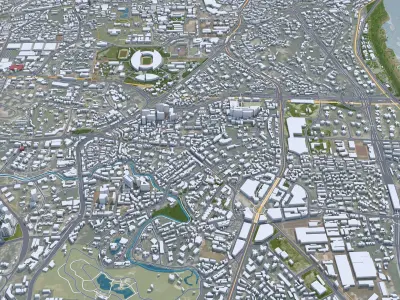 Chongqing China 50km AI Low-poly 3D model