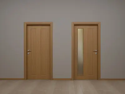 WOOD DOOR COLLECTION - Modern Interior Wooden Door - Real UVW 3D model