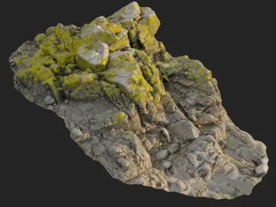 3d scanned rock cliff P 3D model