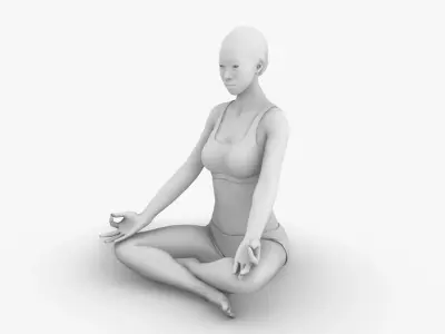 Woman meditating 3D print model