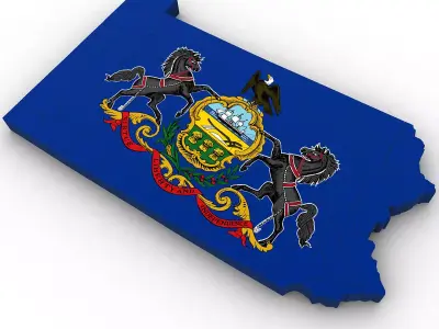Pennsylvania Political Map 3D model