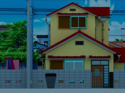 Anime house Low-poly 3D model purchase