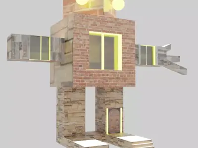 BotHome brick robot 3D model