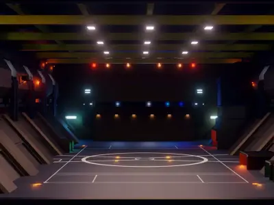 Sci-Fi Hangar - Low Poly - Game Ready -PBR Low-poly 3D model