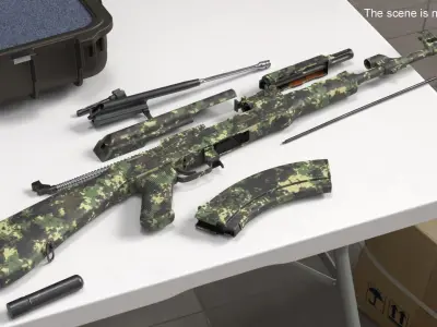 AK 47 Disassembled Camouflage 