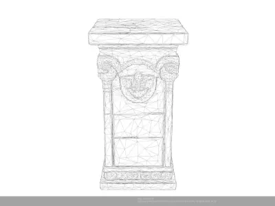 Stylized Roman Column AI Low-poly 3D model
