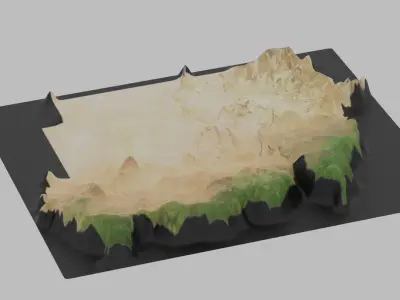 Sudan Map Country Low-poly 3D model