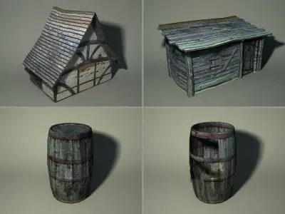 Medieval Slum Low-poly 3D model