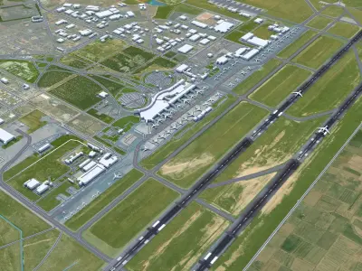 Casablanca Mohammed V Airport 12km Low-poly 3D model