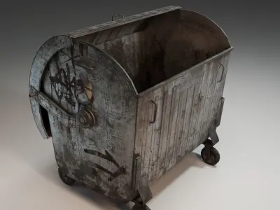 Lowpoly game-ready urban trash can Collection Pack Low-poly 3D model