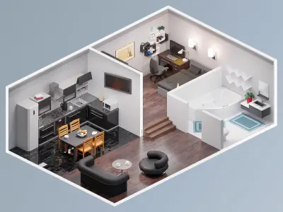 Room 41 Low-poly 3D model