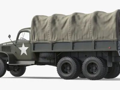  GMC CCKW-353 Military Cargo Truck with Canvas Cover Green Vintage 