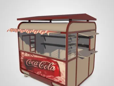 Kiosk coca cola vending machine 3D model
