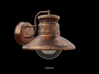 Lamps copper wall light 3D Model Pack