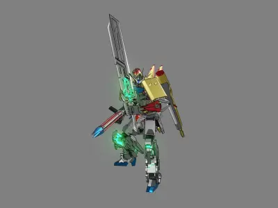 Attacker Gundam 10 3D model