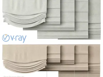Roman Curtains 14 Five Types V-ray 3D model