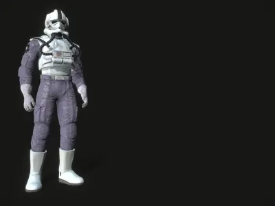 Star Wars  Imperial V-wing pilot Low-poly 3D model