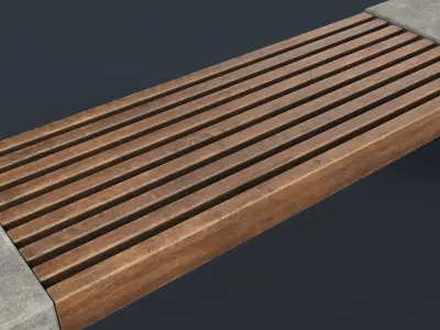 Modern Outdoor Bench 23 PBR Game Ready Low-poly 3D model