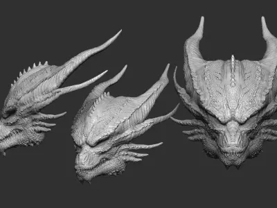 Godzilla king ghidorah Predator bio mask 3D model