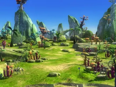 Cartoon Valley Scene  03 3D model