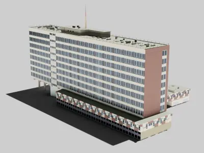 Eastern European Building 013 Low-poly 3D model