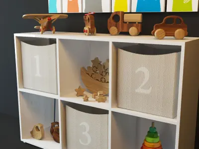 Toy set baby boy nursery wall art 3D model