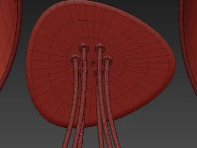 NUAGE 6 chandelier with five lamps hanging from it 3D model