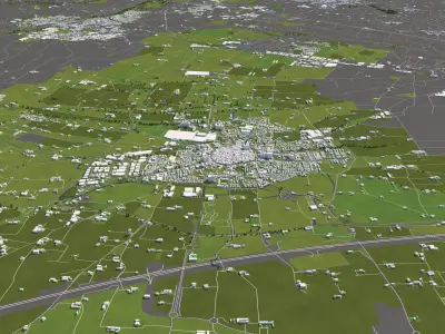 Lombardy Italy 50x50km 3D City Map 3D model