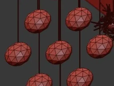 Untitled stardust chandelier with glass balls hanging from it 3D model
