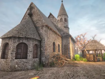 Medieval Village 4 Low-poly 3D model