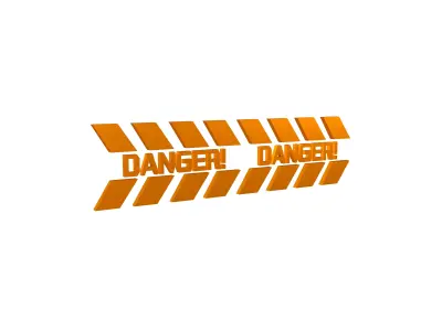 Cyberpunk Future Danger Sign v1 014 Low-poly 3D model